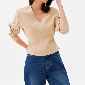 Love Bonito Moon Shoulder Padded V-neck Top
